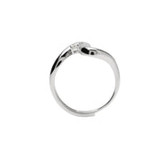 Mabina Anello wavy in argento con zircone regolabile 523511